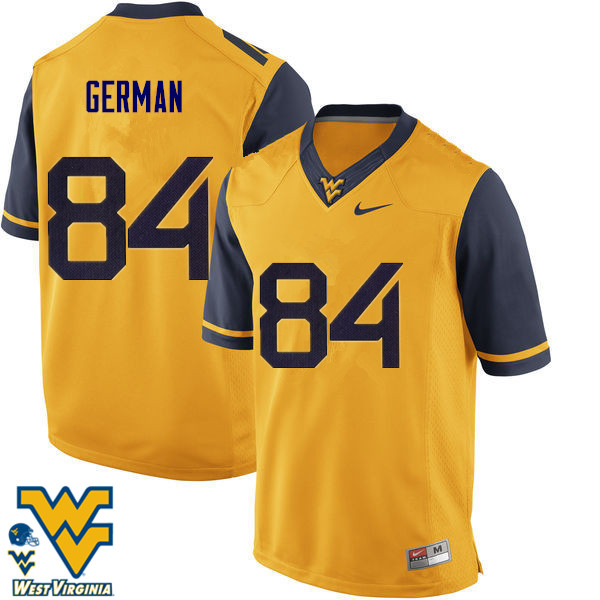 NCAA Men's Nate German West Virginia Mountaineers Gold #84 Nike Stitched Football College Authentic Jersey IN23U06CT